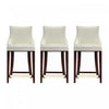 Shubert Modern Wood Upholstered Counter Stool in Ivory - Set of 3 | Tabouret de comptoir moderne en bois avec assise rembourree Shubert, ivoire - Lot de 3