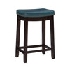Claridge Faux Leather Backless Counter-Height Stool - Blue|Tabouret Claridge de hauteur comptoir en similicuir et sans dossier - bleu