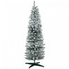 Homcom Pencil Artificial Christmas Tree With Snow-flocked Branches|Homcom Sapin De Noel Artificiel 6 Pi Avec 390 Branches Floquees De Neige