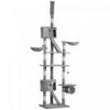 Pawhut 94"-102" Huge Cat Tree Ceiling High Cat Condo Scratching Post Activity Center Multi-level Pla|Pawhut 94 "-102" Enorme Arbre A Chat A Plusieurs Niveaux Du Plafond Au Sol. Griffoir Centre D'activi