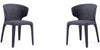 Manhattan Comfort Set of 2 Conrad Modern Woven Tweed Dining Chairs - Black|Ensemble 2 chaises de salle à manger modernes Conrad de Manhattan Comfort en tweed tissé - noir