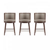 Evalyn Modern Wood Upholstered Counter Stool in Taupe - Set of 3 | Tabouret de comptoir moderne en bois et tissu Evalyn, taupe - Lot de 3