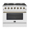 Forno Galiano 36-inch Gas Range in White, 5.36 cu.ft. - FFSGS6244-36WHT | Cuisiniere a gaz Galiano de 36 po en blanc, 5,36 pi³ - FFSGS6244-36WHT