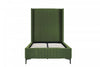 Promenade Mid-Century Modern Upholstered Velvet Twin Bed in Moss Green