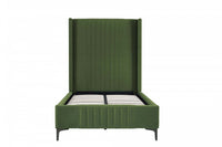Promenade Mid-Century Modern Upholstered Velvet Twin Bed in Moss Green