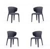 Conrad Mid-Century Modern Upholstered Dining Chair in Black - Set of 4 | Chaise de salle a manger Conrad style milieu du siecle moderne, rembourree, noire – Lot de 4