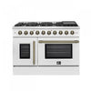 Forno Galiano 48" White Gas Range, 4.32 cu.ft- FFSGS6444-48WHT | Cuisiniere a gaz blanche Galiano 48 pouces, 4,32 pi³ – FFSGS6444-48WHT
