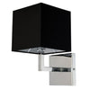 Dainolite Lucas 1 Light Wall Sconce Polished Chrome Black Shade Finish Lamp|Applique murale Lucas de Dainolite avec abat-jour noir, fini chromé poli et 1 ampoule