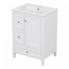 Mia 24" Bathroom Vanity with Ceramic Sink and Multi-Drawer Storage, White | Mia Meuble-lavabo de 24" avec vasque en ceramique et rangement a plusieurs tiroirs, Blanc
