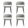 Luce Modern Textured Vegan Leather Metal Dining Chair in Stone Gray - Set of 4 | Chaise de salle a manger moderne Luce en cuir vegetalien texture et metal, gris pierre - Lot de 4