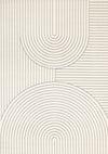 Forte White Grey Curved Arches Indoor Area Rug - 5'3\" x 7'5\"