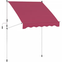 Outsunny 6.6'x5' Manual Retractable Patio Awning Window Door Sun Shade Deck Canopy Shelter Water Res