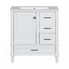 Jonas 24" Solid Wood Bathroom Vanity Cabinet With Storage Drawers And Door - White | Jonas Meuble-lavabo De Salle De Bain 24" En Bois Massif Avec Tiroirs Et Porte De Rangement - Blanc