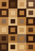 Florence Brown Beige Layered Squares Rug, 5'3" x 7'5" Indoor Area Rug | Tapis Florence a carreaux superposes marron et beige, 5'3" x 7'5"