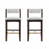 Patricia Modern Wood Upholstered Barstool in White Glacier - Set of 2 | Tabouret de bar moderne Patricia en bois avec revetement blanc glacier - Lot de 2