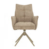 Elowen Taupe Upholstered Swivel Dining Armchair (Set of 2) | Fauteuil de salle a manger pivotant Elowen rembourre taupe (ens. de 2)