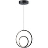 Dainolite Gabriel LED Pendant 22w Matte Black Finish White Silicone Diffuser Lamp|Luminaire suspendu Gabriel de Dainolite en silicone blanc qui diffuse la lumière, avec fini noir mat et ampoule à DEL de 22 W