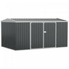 Outsunny 14 X 8ft Metal Outdoor Storage Shed With Lockable Doors, Grey|Outsunny Abri De Rangement Exterieur Avec Portes Verrouillables, Gris