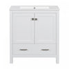 Erica 30" Solid Wood Bathroom Vanity With Single Ceramic Sink - White | Erica Meuble-lavabo De Salle De Bain 30" En Bois Massif Avec Lavabo Simple En Ceramique - Blanc