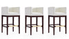Kingsley Mid-Century Modern Wood Upholstered Barstool in Ivory - Set of 3 | Tabouret de bar rembourre en bois style Mid-Century Modern Kingsley, ivoire - Lot de 3