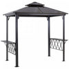 Outsunny 9' X 5' Grill Gazebo, Bbq Canopy With 2-tier Pc Roof, Shelves|Outsunny Gazebo De Barbecue 9' X 5', Avec Toit En Pc A 2 Niveaux, Etageres