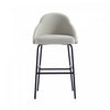 Gracie Modern Metal Upholstered Barstool in Stone Gray and Black Armoire | Tabouret de bar moderne en metal Gracie avec revetement en tissu, gris pierre et noir