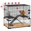 Pawhut Hamster Cage, Small Animal House With Deep Glass Bottom, Tunnel Tube System, Ramps, Platforms|Pawhut Cage Pour Hamster, Maison Pour Petits Animaux Avec Fond En Verre Profond, Systeme De Tunnel,