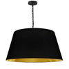 Dainolite Brynn 1 Light Pendant Large Black Finish Black/Gold Shade Lamp|Grand luminaire suspendu Brynn de Dainolite avec abat-jour noir et doré, fini noir et 1 ampoule