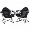 Outsunny Hammock Camping Chair Set Of 2 With Adjustable Back, Cup Holder