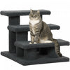 Pawhut 3-step Multi-level Carpeted Cat Scratching Post Pet Stairs, Dark Grey|Pawhut Escalier A Gratter Pour Chat A Plusieurs Niveaux, 3 Marches Avec Moquette, Gris