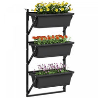 Outsunny 3-Tier Planters for Outdoor Plants, Planter Boxes, Dark Grey