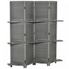 Homcom 5.6ft 4-panel Wooden Room Divider With 3 Storage Shelves|Homcom Separateur A 4 Panneaux De 5.6" 3 Etageres De Rangement
