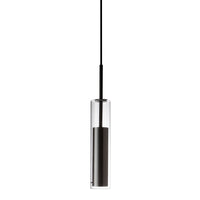 Dainolite Luna LED Pendant 6w Black Finish Clear Glass Lamp