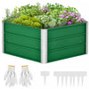 Outsunny Pentagon Galvanized Raised Garden Bed, Elevated Large Metal Planter Box W/ Install Gloves F|Outsunny Jardiniere En Acier Lit De Culture Lit Sureleve Pot De Fleurs Bac A Plante Pour Patio Terra
