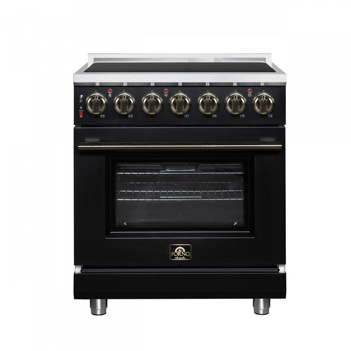 Forno Massimo 30 Inch Freestanding Electric Range, 5 radiant burners, 4.32 cu.ft., Black -FFSEL6020-30BLK