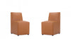 Anna Square Modern Vegan Leather Dining Chair in Saddle Brown - Set of 2 | Chaise de salle a manger moderne en cuir vegetalien Anna Square, couleur brun selle - Lot de 2