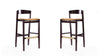 Klismos Mid-Century Modern Wood Upholstered Barstool in Camel - Set of 2 | Tabouret de bar en bois rembourre style Klismos mi-siecle moderne, coloris camel - Lot de 2