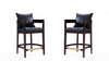 Ritz Mid-Century Modern Wood Upholstered Counter Stool in Black - Set of 2 | Tabouret de comptoir en bois rembourre style mid-century Ritz noir - Lot de 2