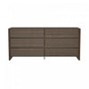 Linda Modern 72" Dresser in Walnut Brown (6-Drawer) | Commode moderne Linda 72" en noyer brun (6 tiroirs)