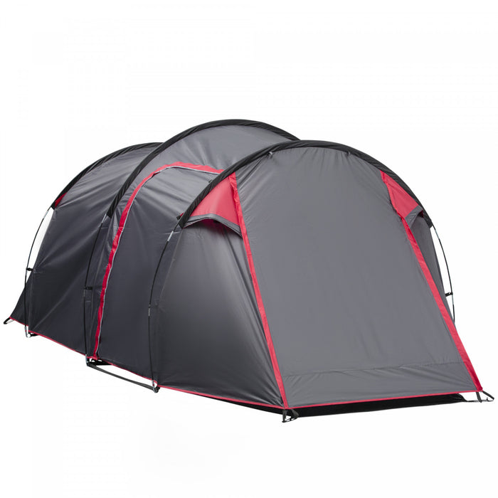Outsunny Camping Dome Tent With Zippered Doors Carry Bag For 2-3 Person