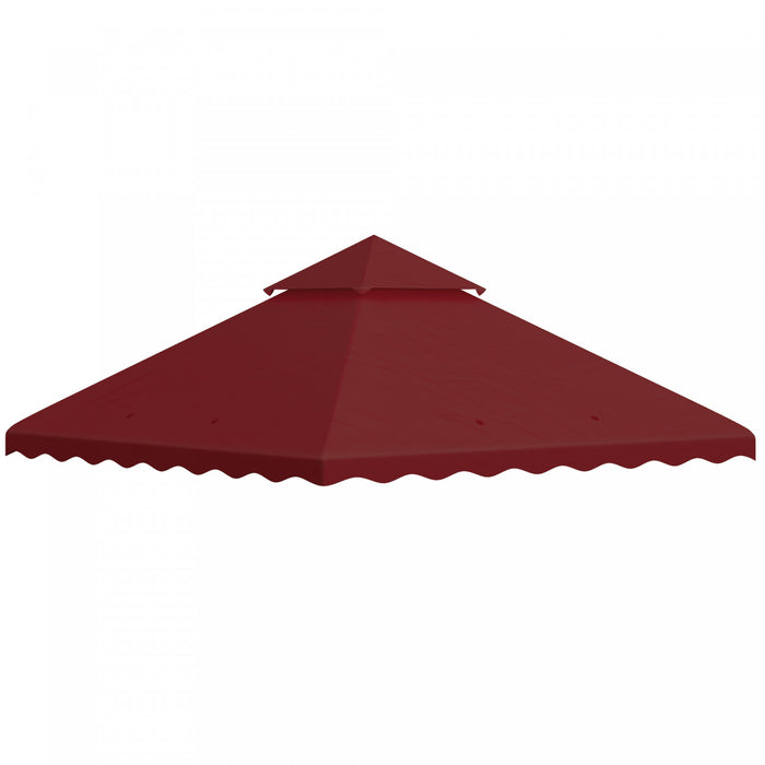 Outsunny 10' X 10' Gazebo Replacement Canopy, 2-tier Gazebo Cover Burgundy