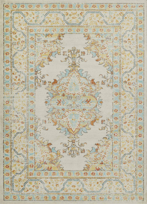 Esme Traditional 7'10\" x 10'6\" Area Rug in Ivory Indoor Area Rug