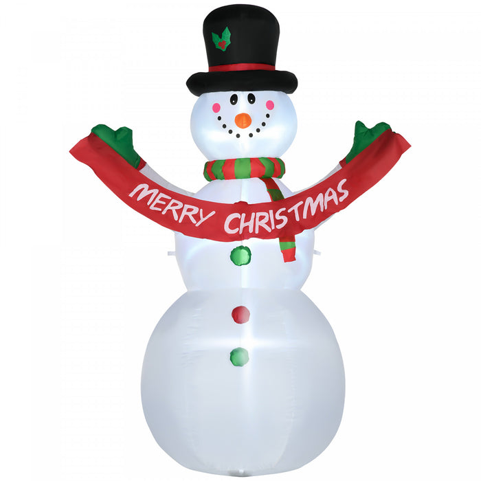 Homcom 8ft Snowman Inflatable Christmas Decoration