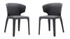 Manhattan Comfort Set of 2 Conrad Faux Leather Dining Chairs - Grey|Ensemble 2 chaises de salle à manger Conrad de Manhattan Comfort en similicuir - gris