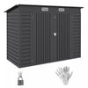 Outsunny 8 X 4ft Metal Garden Storage Shed With Double Doors And 2 Vents|Outsunny Abri De Jardin En Metal Galvanise 8 X 4 Pieds Avec 2 Events