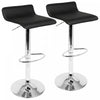 LumiSource Ale Black Fabric Contemporary Adjustable Height Barstool with Swivel - Set of 2|Tabouret pivotant contemporain Ale à hauteur réglable en tissu noir - ensemble de 2