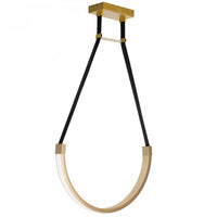 Dainolite Regan LED Pendant 30w Aged Brass White Silicone Diffuser Lamp