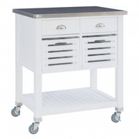 Robbin Wood Kitchen Bar Cart Storage - White