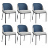 Olivia Set of 6 Modern Dining Chair with Slanted Legs and Adjustable Feet,Blue&Gray | Olivia Ensemble de 6 chaises de salle a manger modernes avec pieds inclines et pieds reglables, bleu et gris