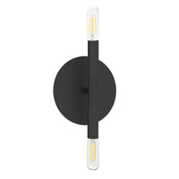 Dainolite Wand 2 Light Wall Sconce Matte Black Lamp